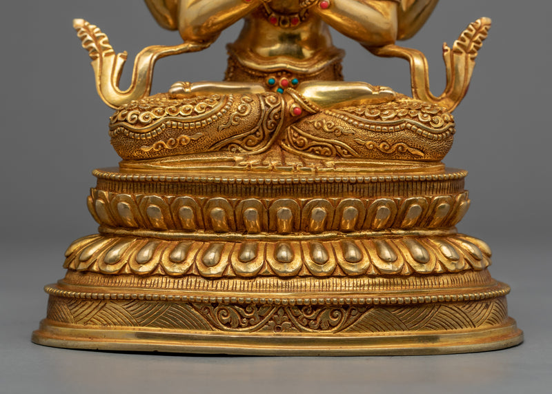 Namo Avalokiteshvara Statue | 24K Gold Hand Carved Statue