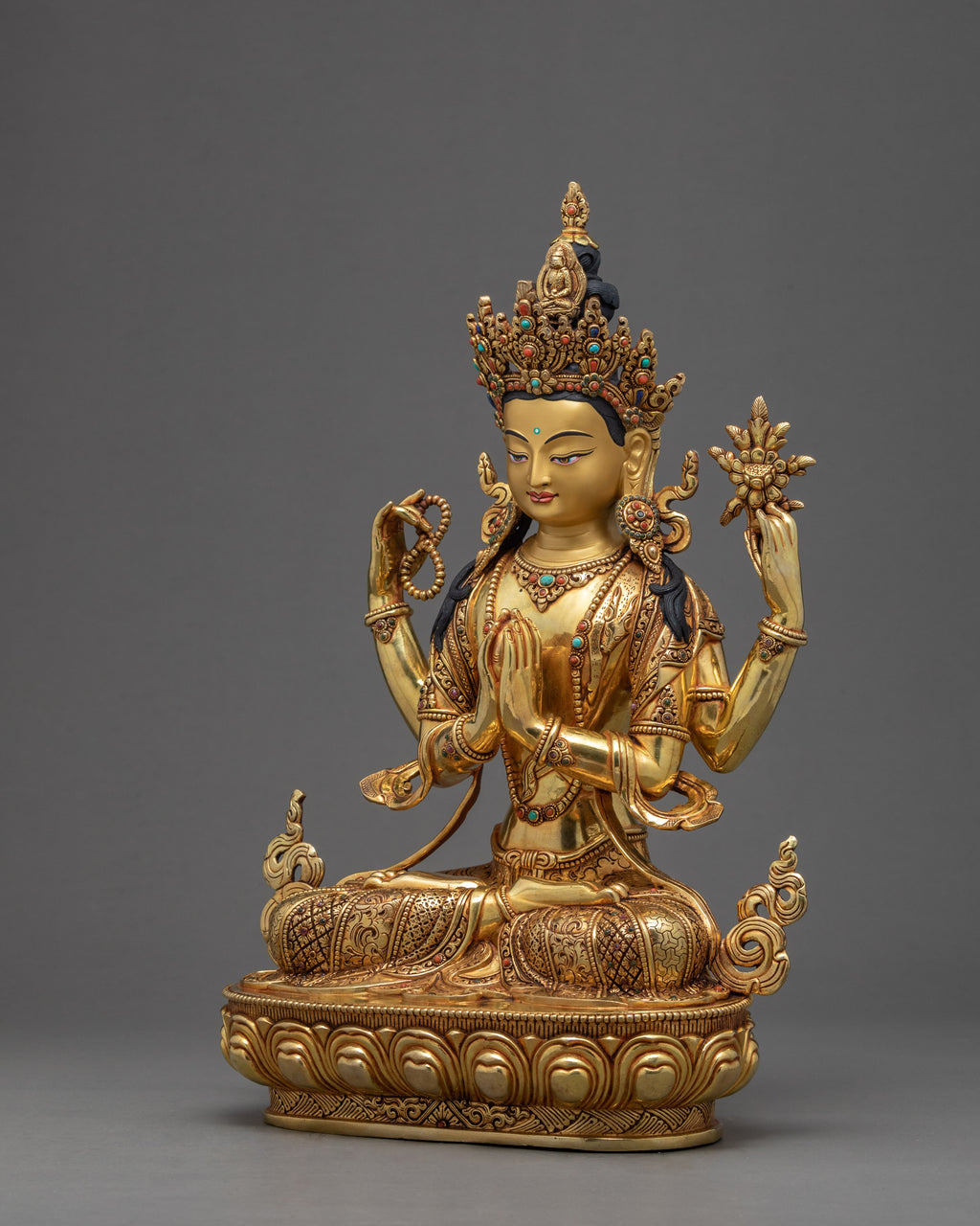 4 Armed Avalokiteshvara | Tibetan Chenrezig Statue