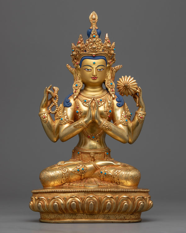 statue to help know meaning of avalokiteshvara mantra 