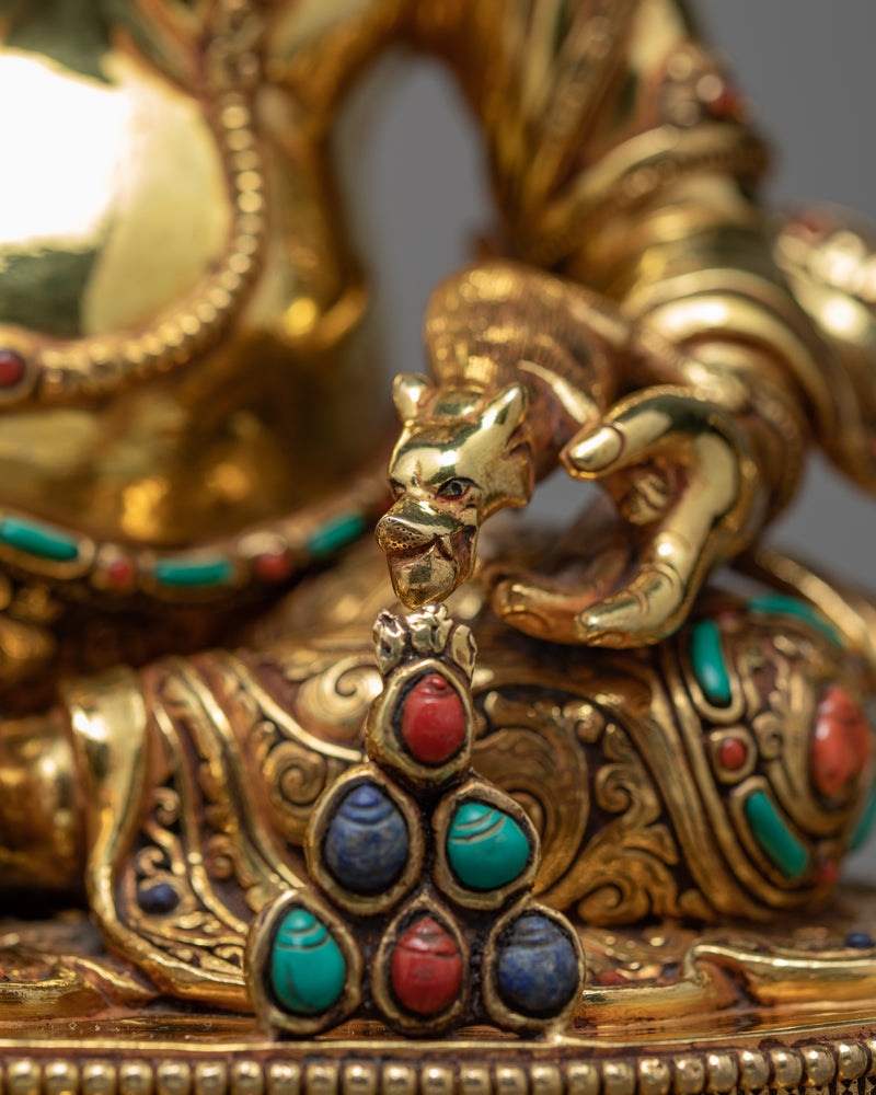 Dzambhala Statue | 24k Gold Glided | Himalayan Buddhist Art