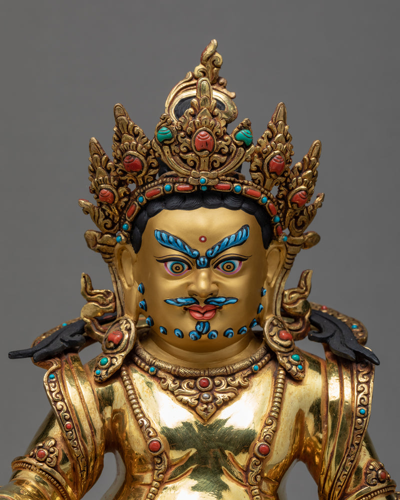 Dzambhala Statue | 24k Gold Glided | Himalayan Buddhist Art