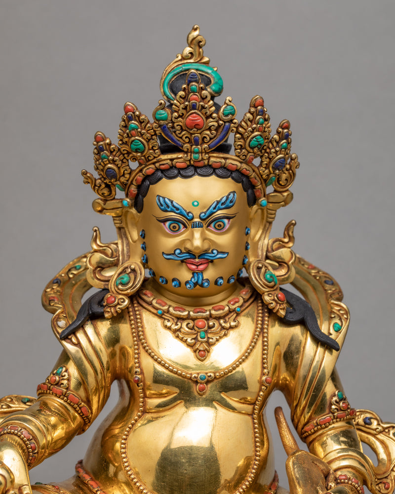 Dzambhala Statue | Gold Glided | Handmade Buddhist Statue