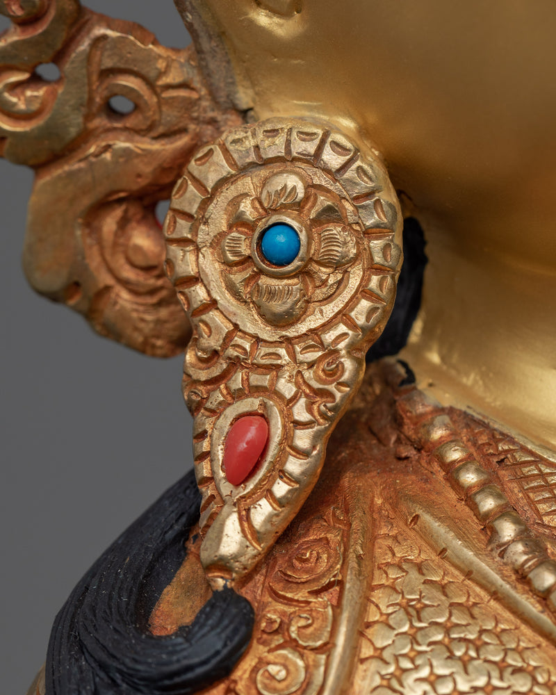 Tso Pema Guru Rinpoche Statue | Himalayan 24k Gold Gilded