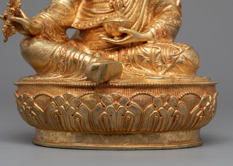 Tso Pema Guru Rinpoche Statue | Himalayan 24k Gold Gilded