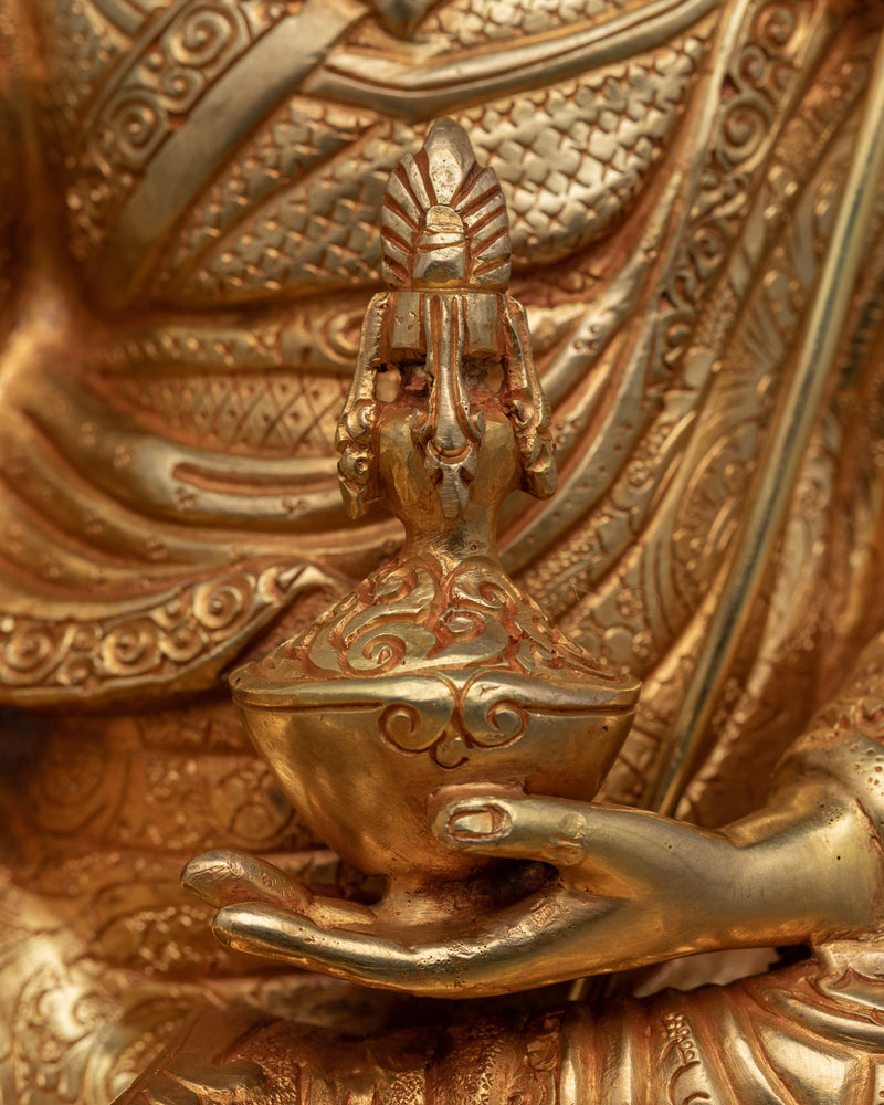 Tso Pema Guru Rinpoche Statue | Himalayan 24k Gold Gilded