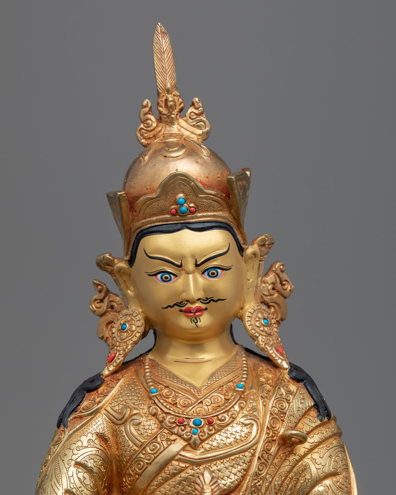 Tso Pema Guru Rinpoche Statue | Himalayan 24k Gold Gilded