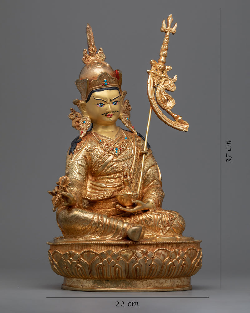 Tso Pema Guru Rinpoche Statue | Himalayan 24k Gold Gilded