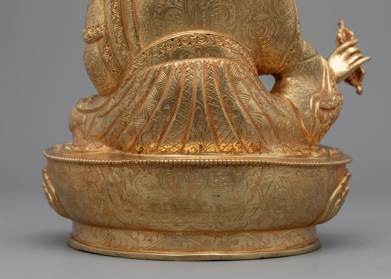 Tso Pema Guru Rinpoche Statue | Himalayan 24k Gold Gilded