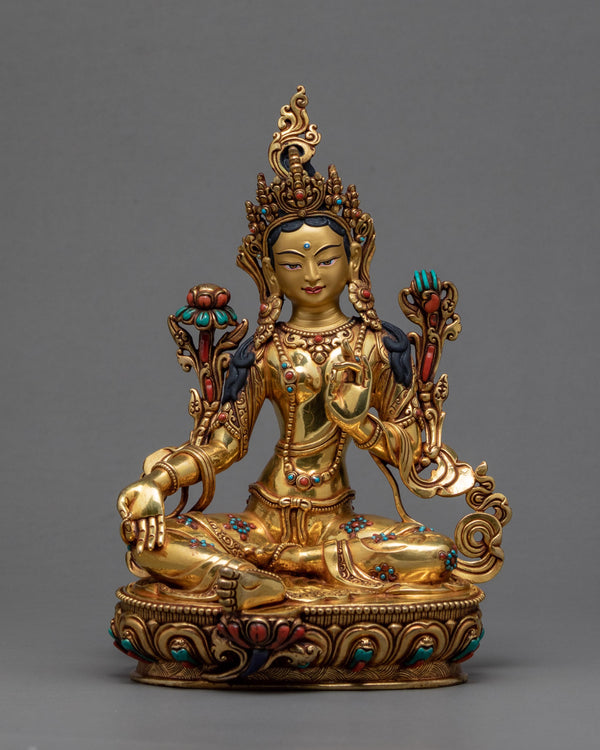 Green Tara Statue Buddhist Deity