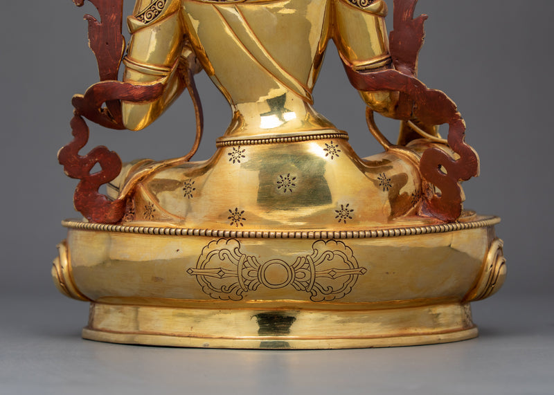 Green Tara Sculpture Nepal | Genuinely Gold Gilded in Himalayan Style