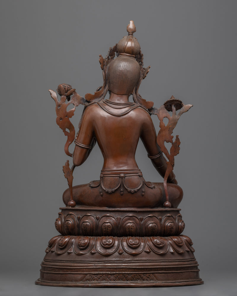 Green Tara Tibetan Buddhism | Traditionally Hand-crafted Oxidized Statue