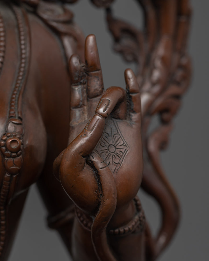 Green Tara Tibetan Buddhism | Traditionally Hand-crafted Oxidized Statue