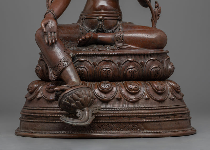 Green Tara Tibetan Buddhism | Traditionally Hand-crafted Oxidized Statue