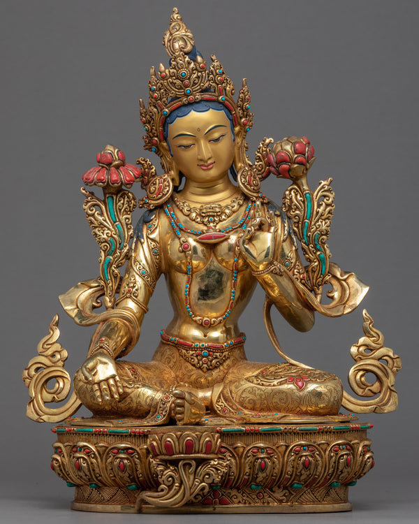 Tibetan Sculpture Green Tara