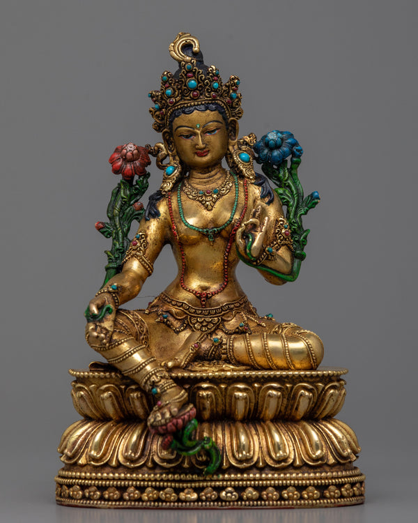 statue of green tara for green tara mantra miracles 