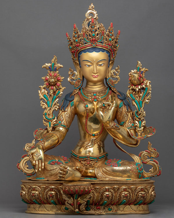 green-tara-deity-sculpture