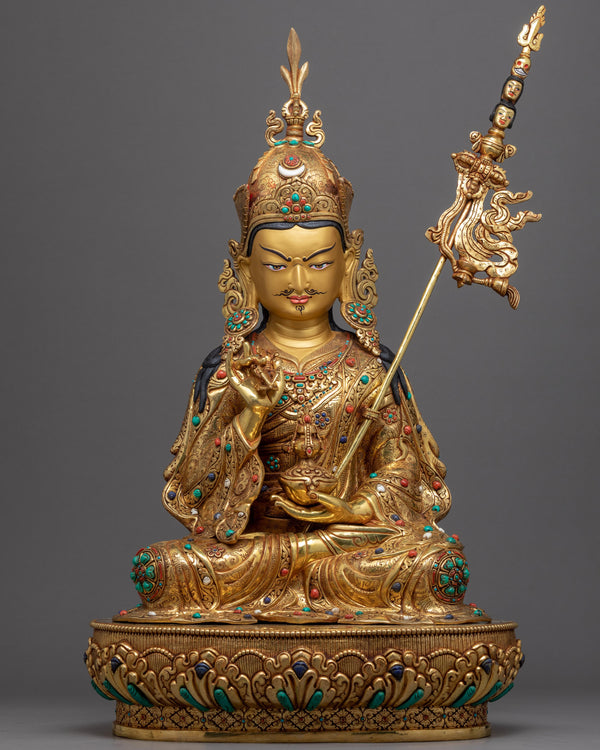 Guru Rinpoche Gold Sculpture 