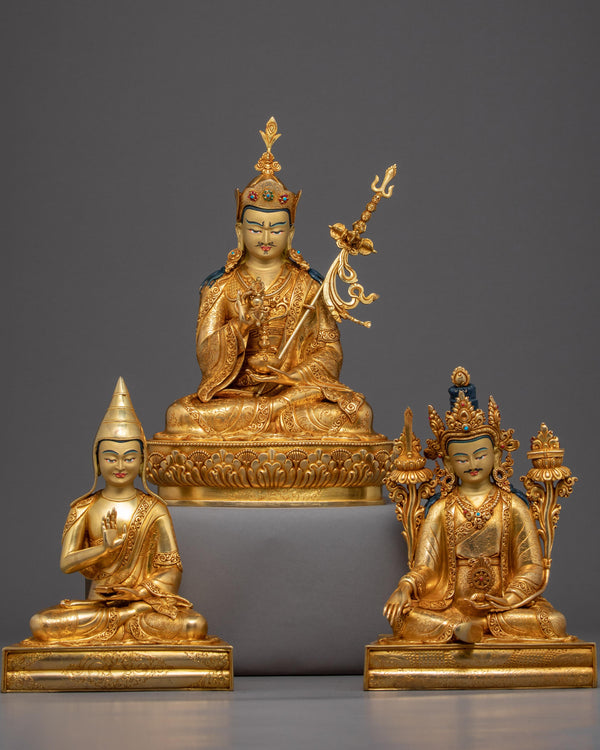 Guru Rinpoche with Trisong Detsen And Santaraksita Statue