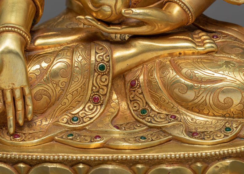 Ksitigarbha Statue | Plated With 24K Gold | Tibetan Art