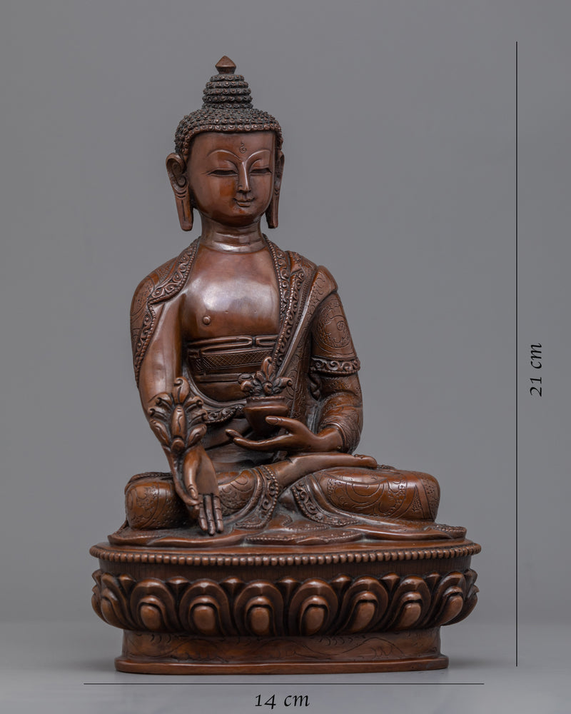 Medicine Buddah Sculpture | Himalayan Oxidized Copper Art-craft