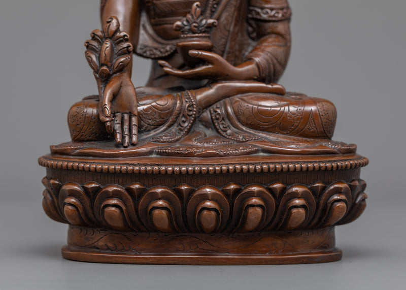 Medicine Buddah Sculpture | Himalayan Oxidized Copper Art-craft