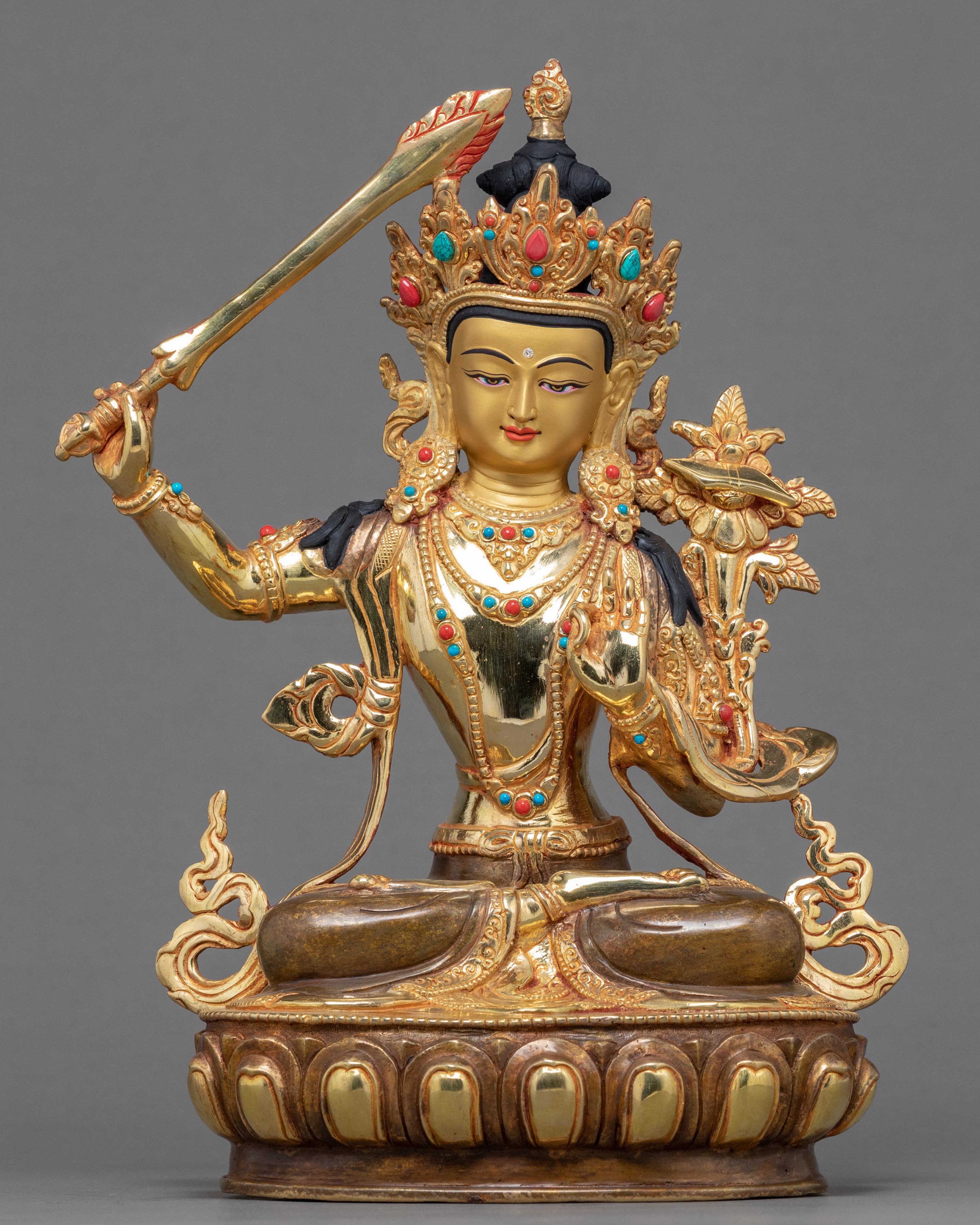 Manjushri Sculpture Nepal | Traditional Bodhisattva Art