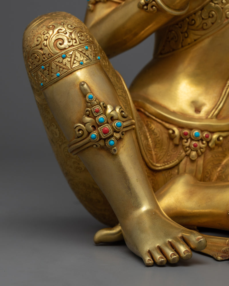 Gold Gilded Avalokiteshvara Chenrezig Statue | Handcrafted Buddhist Statue for Meditation