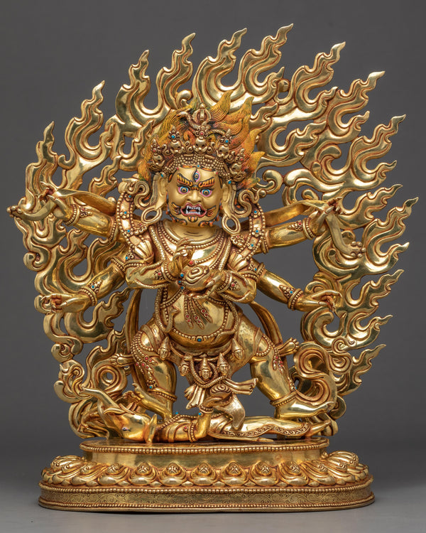 Mahakala Six Armed Sculpture 