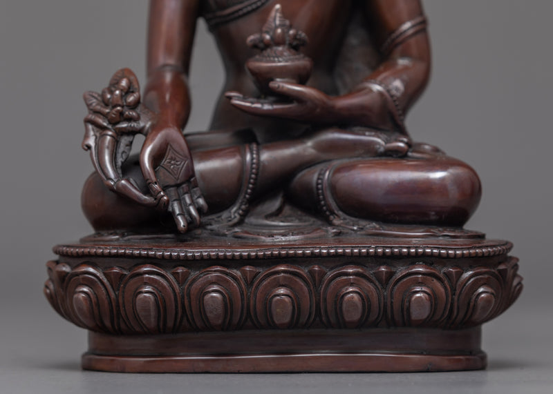 Three Buddha Copper Statue Set | Traditional Himalayan Art of Nepal