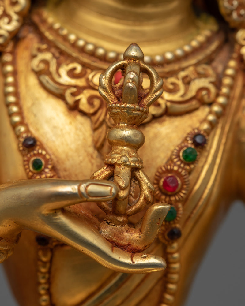 Traditionally Hand-Sculpted Vajrasattva Chant Sculpture | Tibetan Dorje Sempa Figurine