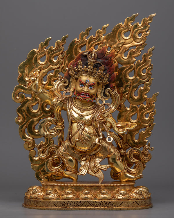 statue of vajrapani for om vajrapani hum benefits 