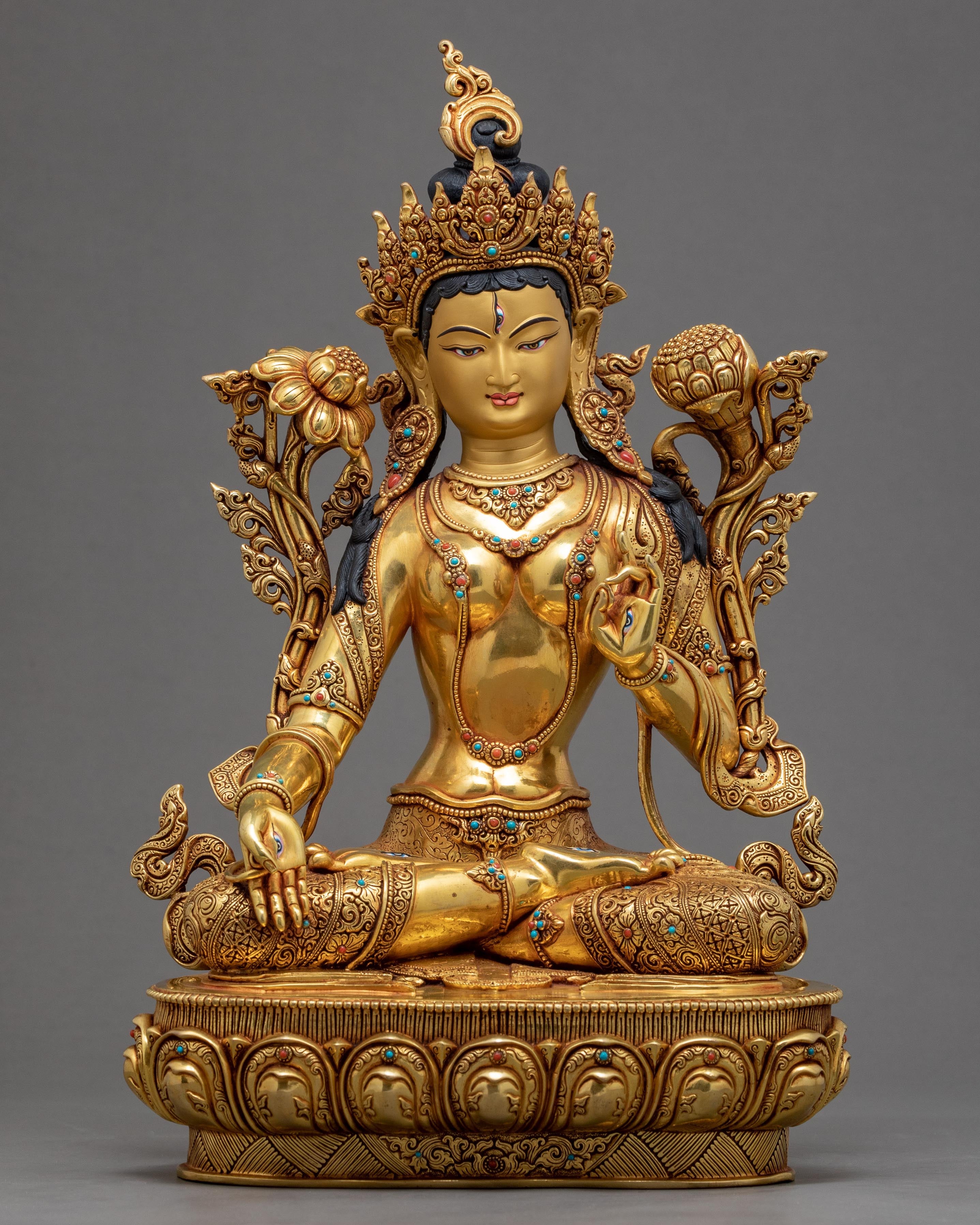 Tibetan White Tara | Long Life Deity | Himalayan Art Statue