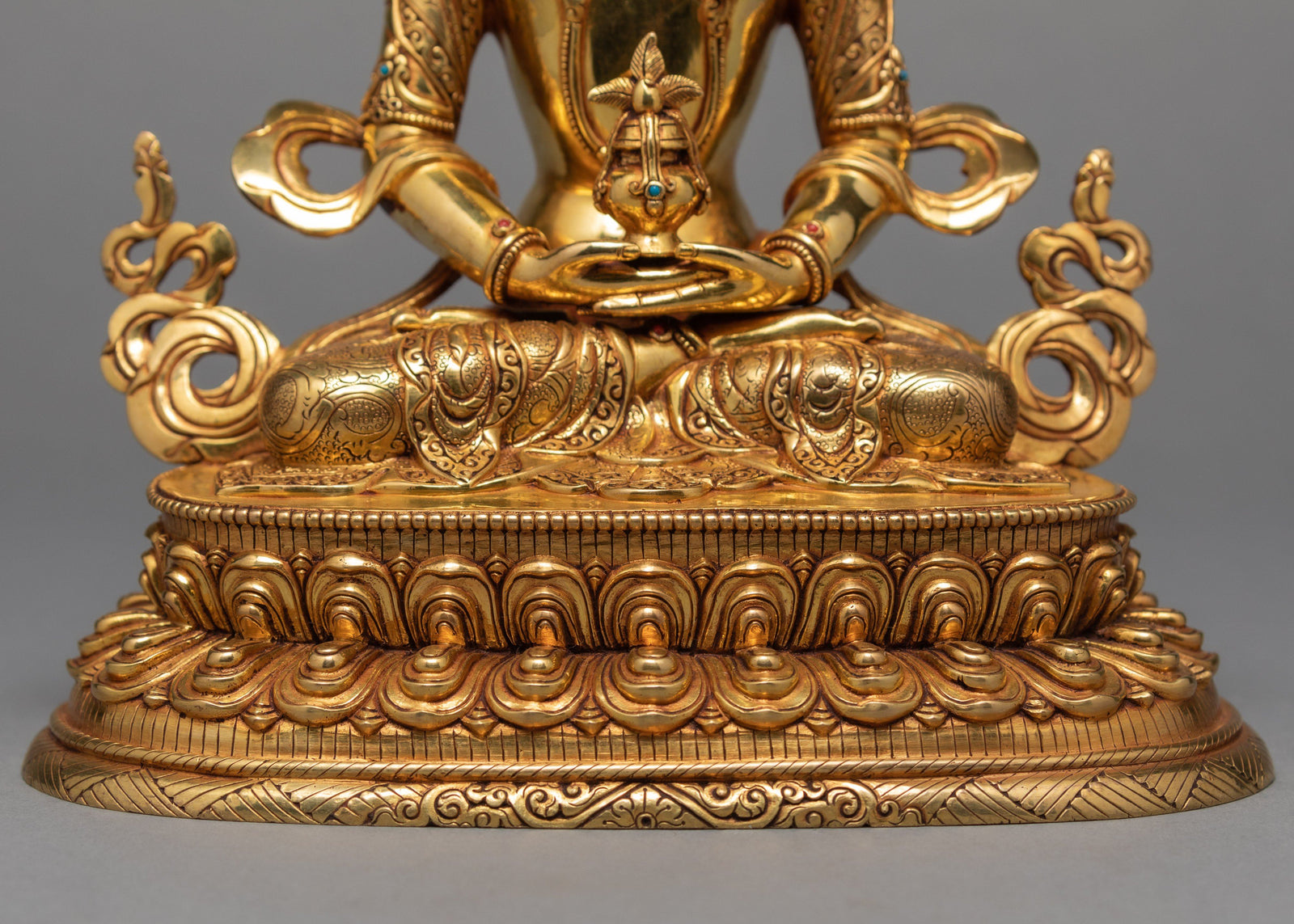 24K Gold Gilded Statue | Amitayus Statue | traditional Buddhist Art