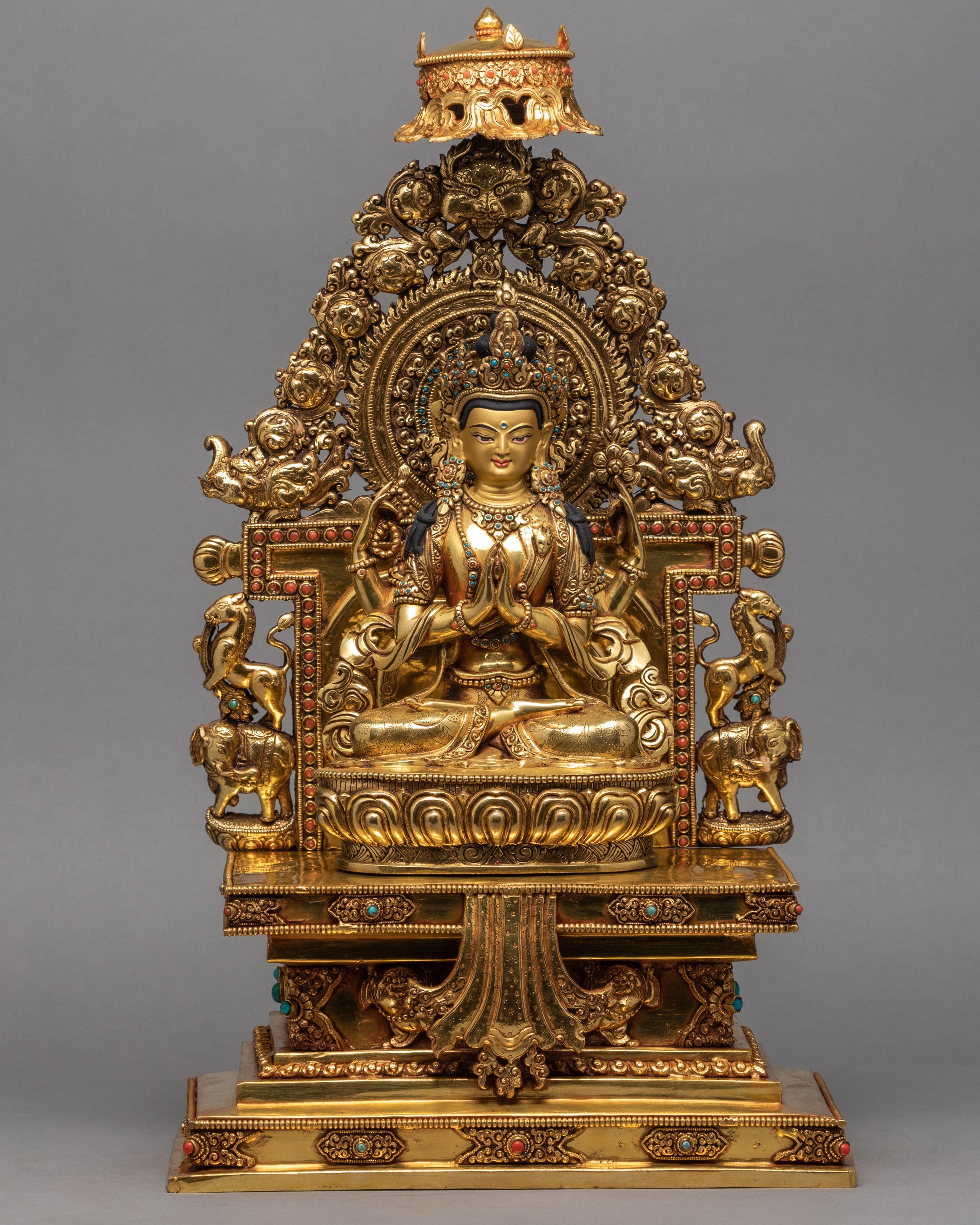 Bodhisattva Avalokiteshvara Statue | Chenrezig in Throne