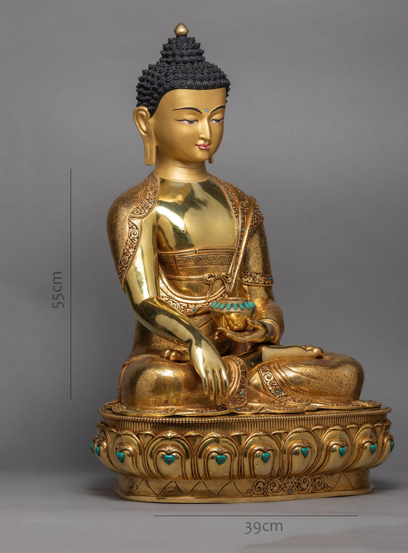 Buddha Shakyamuni Statue | Purely Handcarved and 24K Gold Gilded