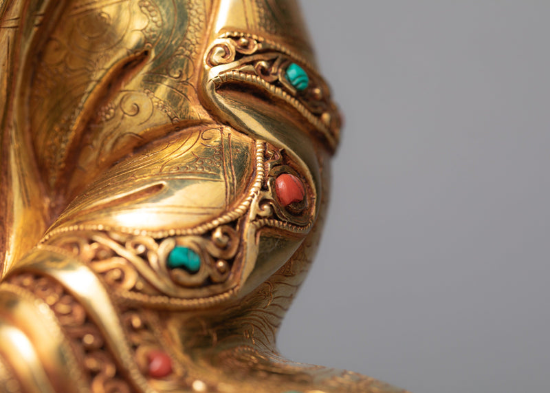 Guru Rinpoche Statue | Gold Gilded Padmasambhava Sculpture