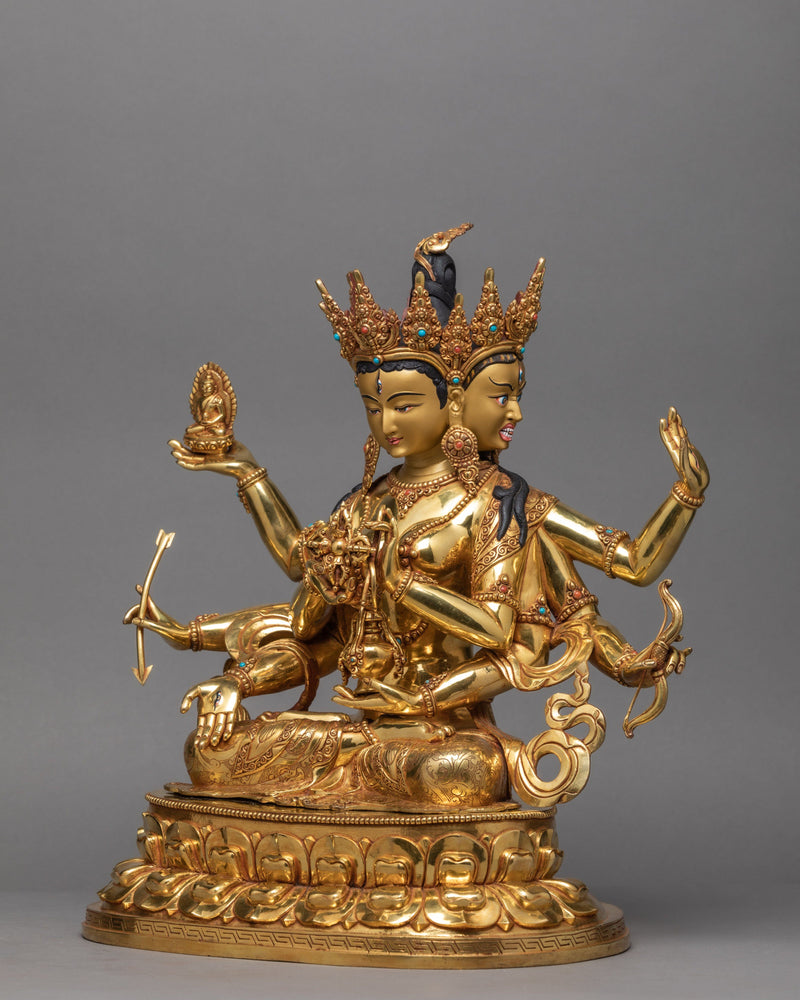 Namgyalma Statue, Ushnishavijaya, Handmade 24k Gold Tibetan Buddhist Statue