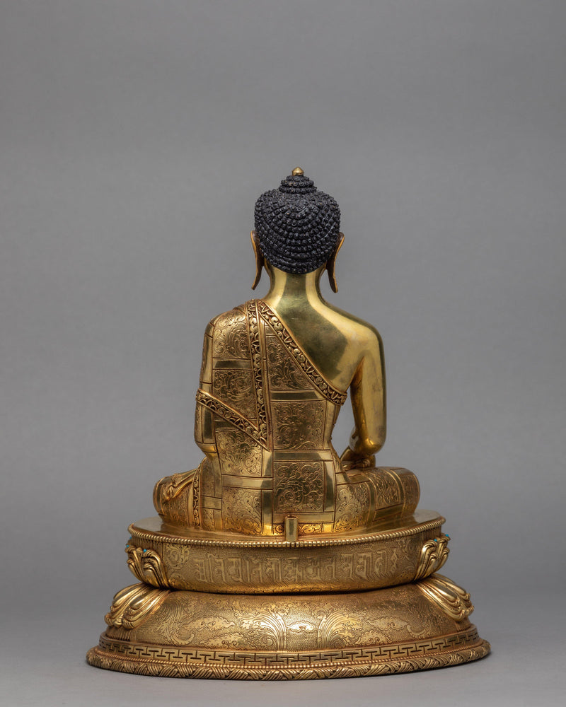 Shakyamuni Buddha Statue | Traditional Gold Buddha 24K Statue