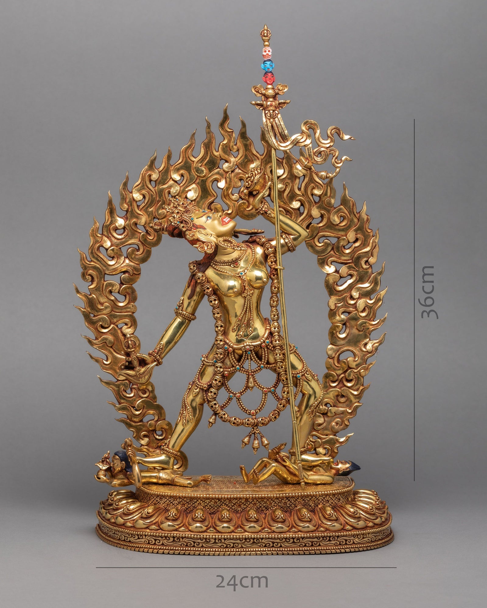 Vajrayogini Statue Traditionally Gold Gilded Dakini Statue 